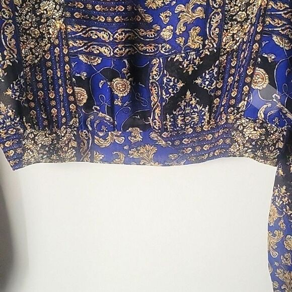 NWT S Cut Out Top Off Shoulder Crop Paisley Gypsy Boho Sexy Coquette Peasant NEW - Picture 5 of 10